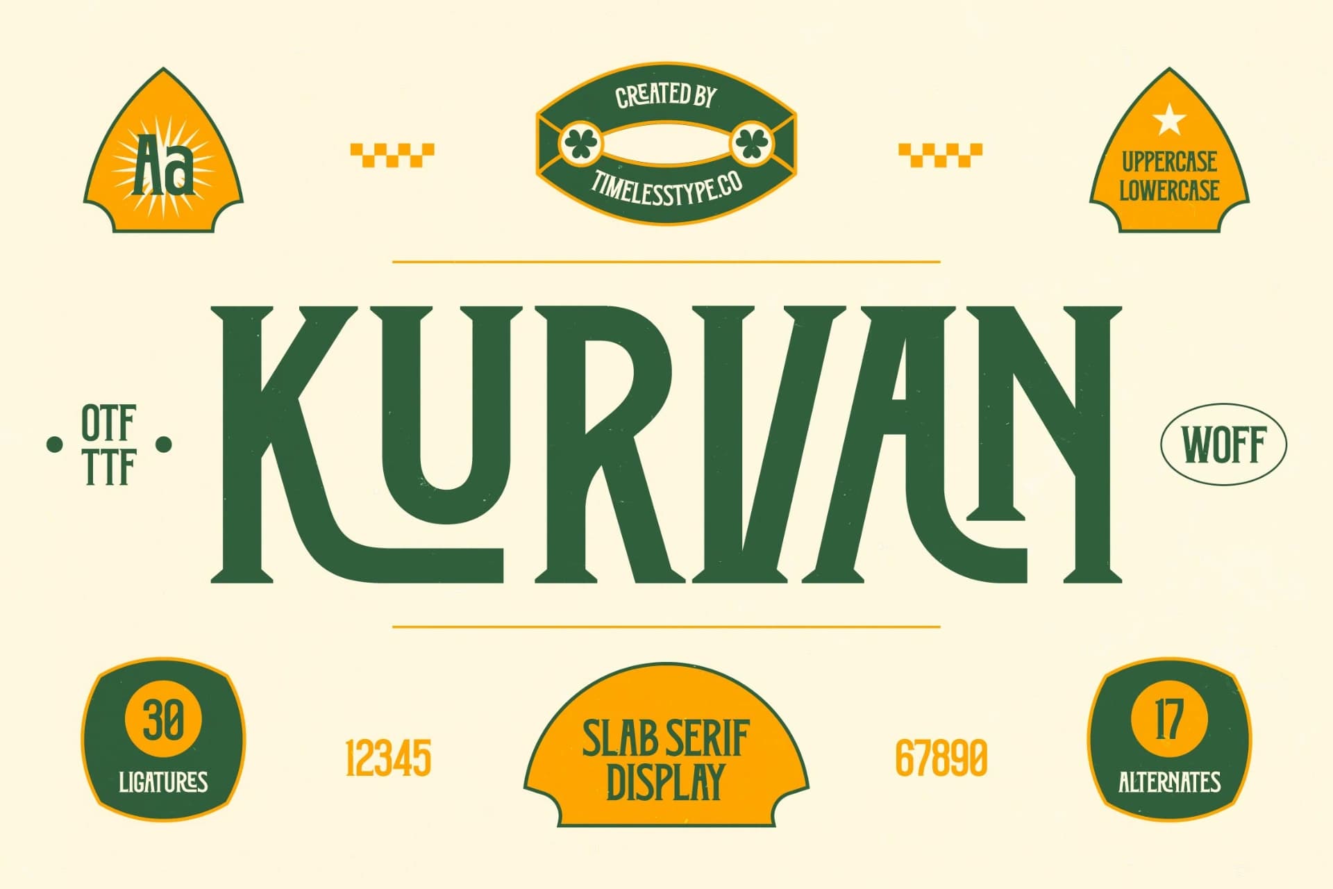 Preview of Kurvan - Slab Serif Display font