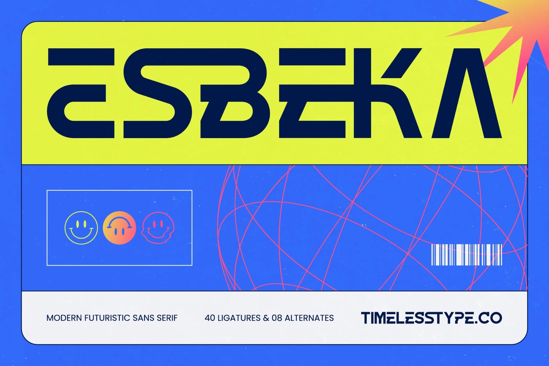 Preview of Esbeka - Modern Futuristic Sans Serif font