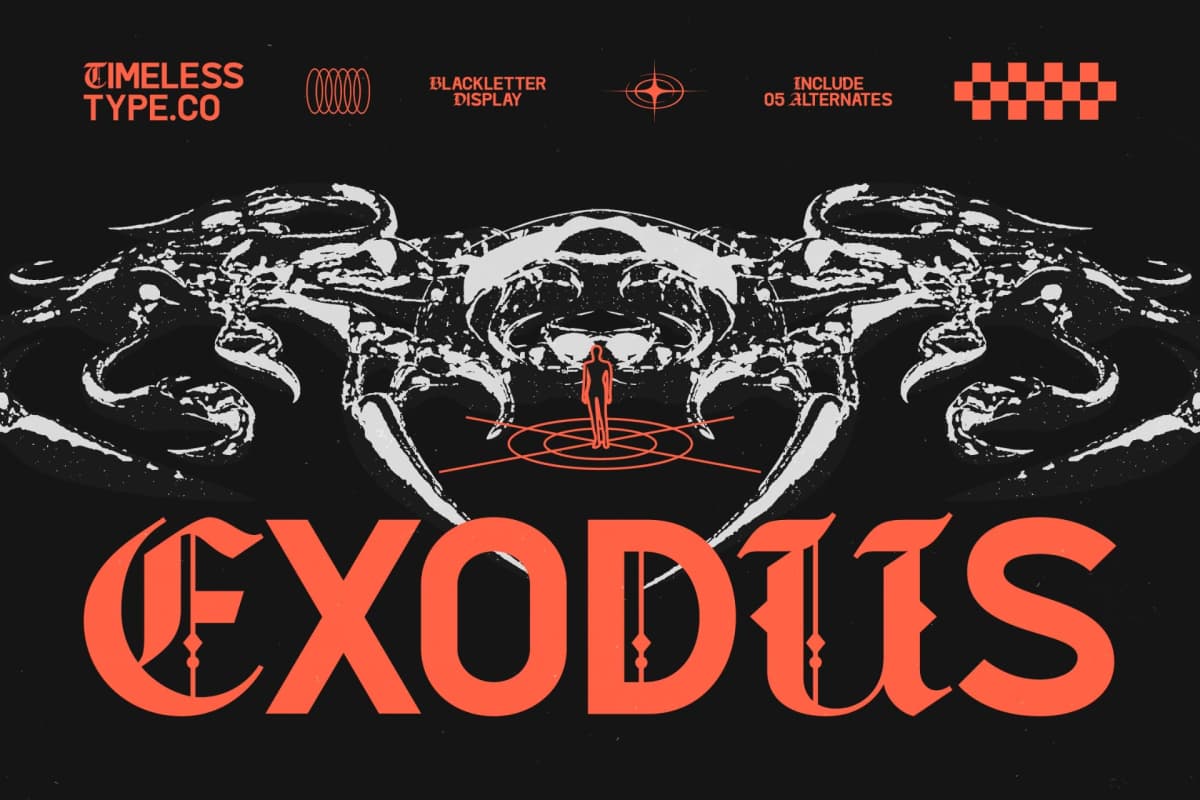 Preview 1 for Exodus - Blackletter Display Font