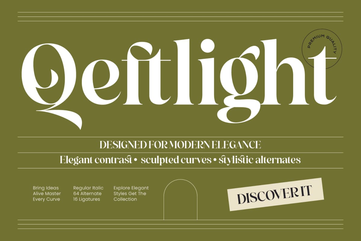 Qeftlight - Elegant Contrast Serif font preview 1