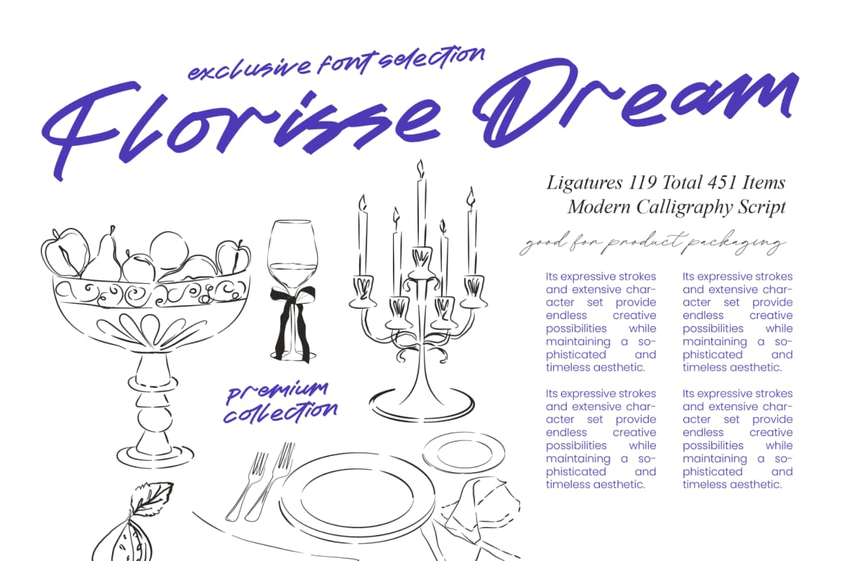 Preview of Florisse Dream - Modern Calligraphy Script font