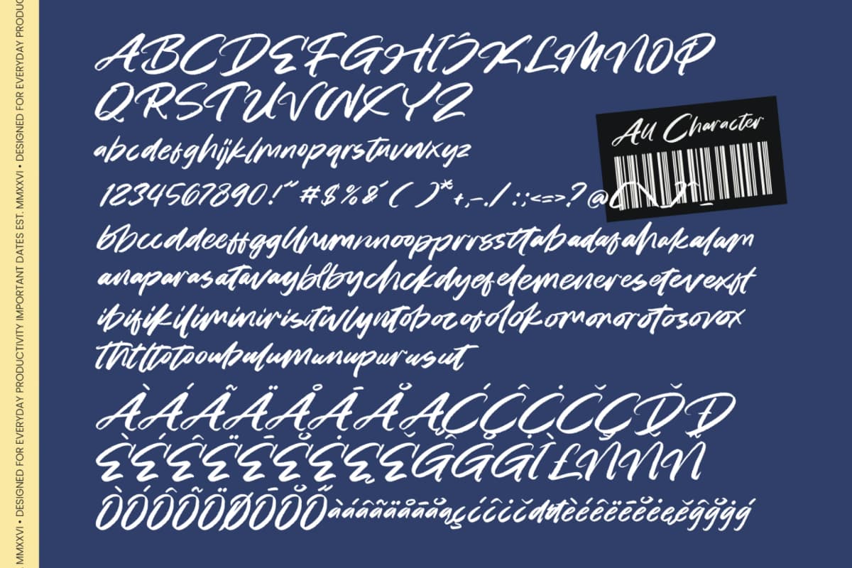 Asphalt Pulse - Handwritten Brush font preview 10
