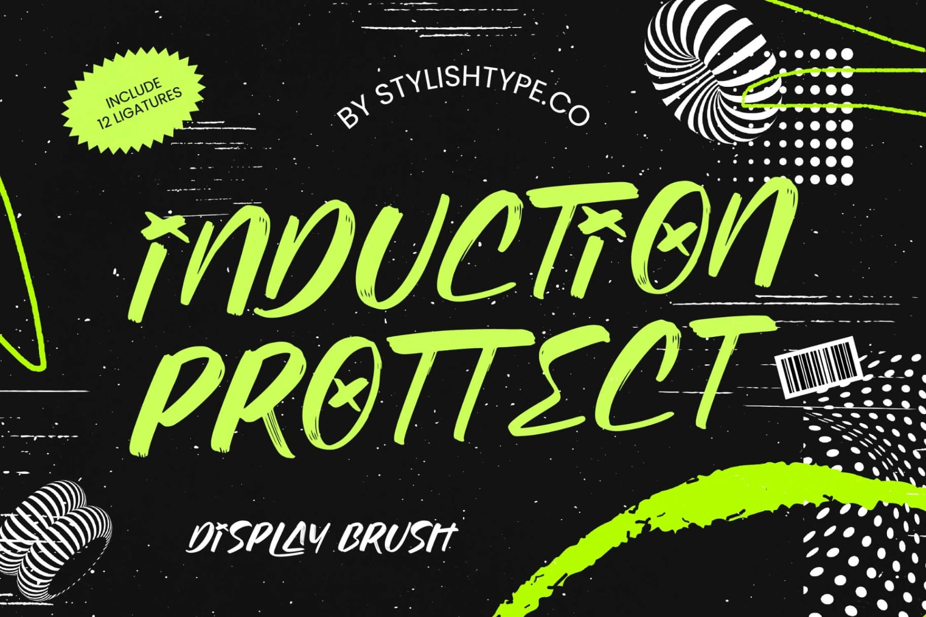 Preview of Induction Prottect - Display Brush font