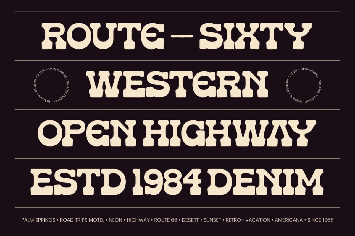 Americana Desert Rider - Western Slab Serif font preview 2