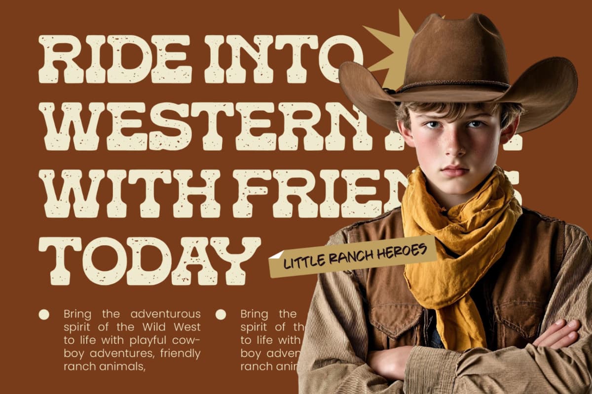 Americana Desert Rider - Western Slab Serif font preview 8