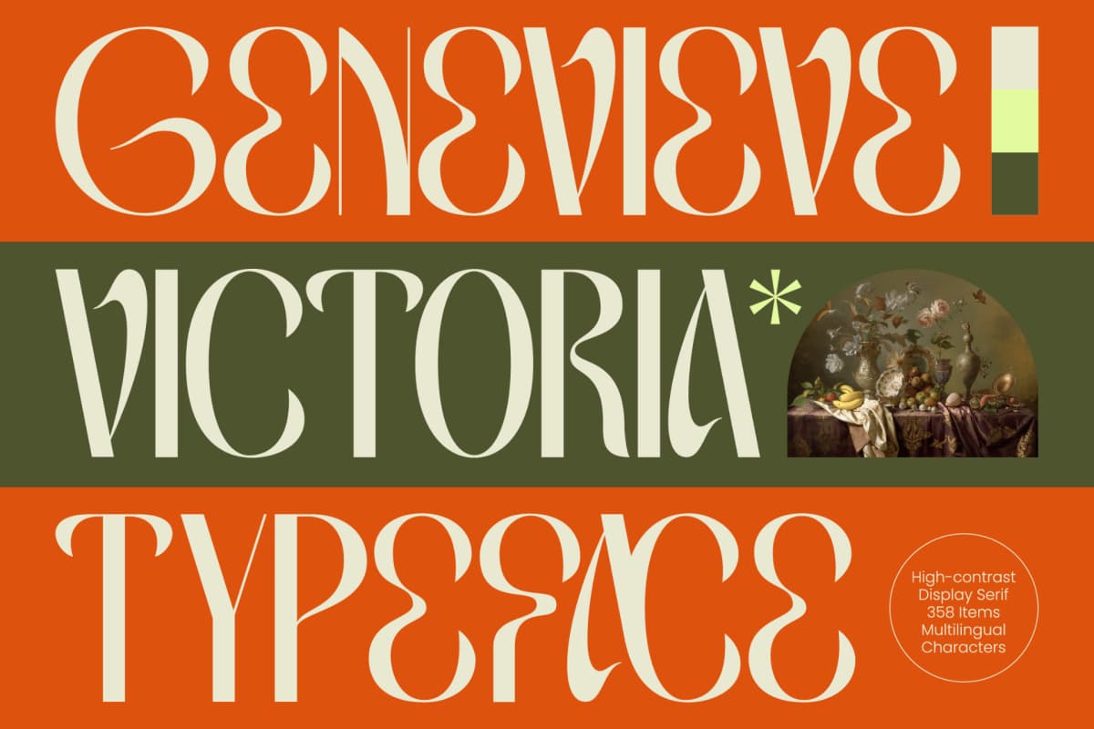 Genevieve Victoria - High Contrast Display Serif font preview 1