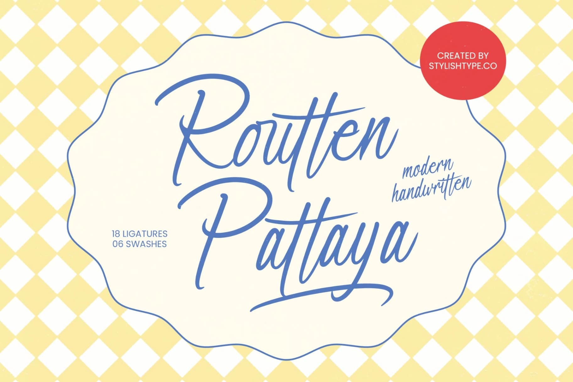 Preview of Routten Pattaya - Modern Handwritten font