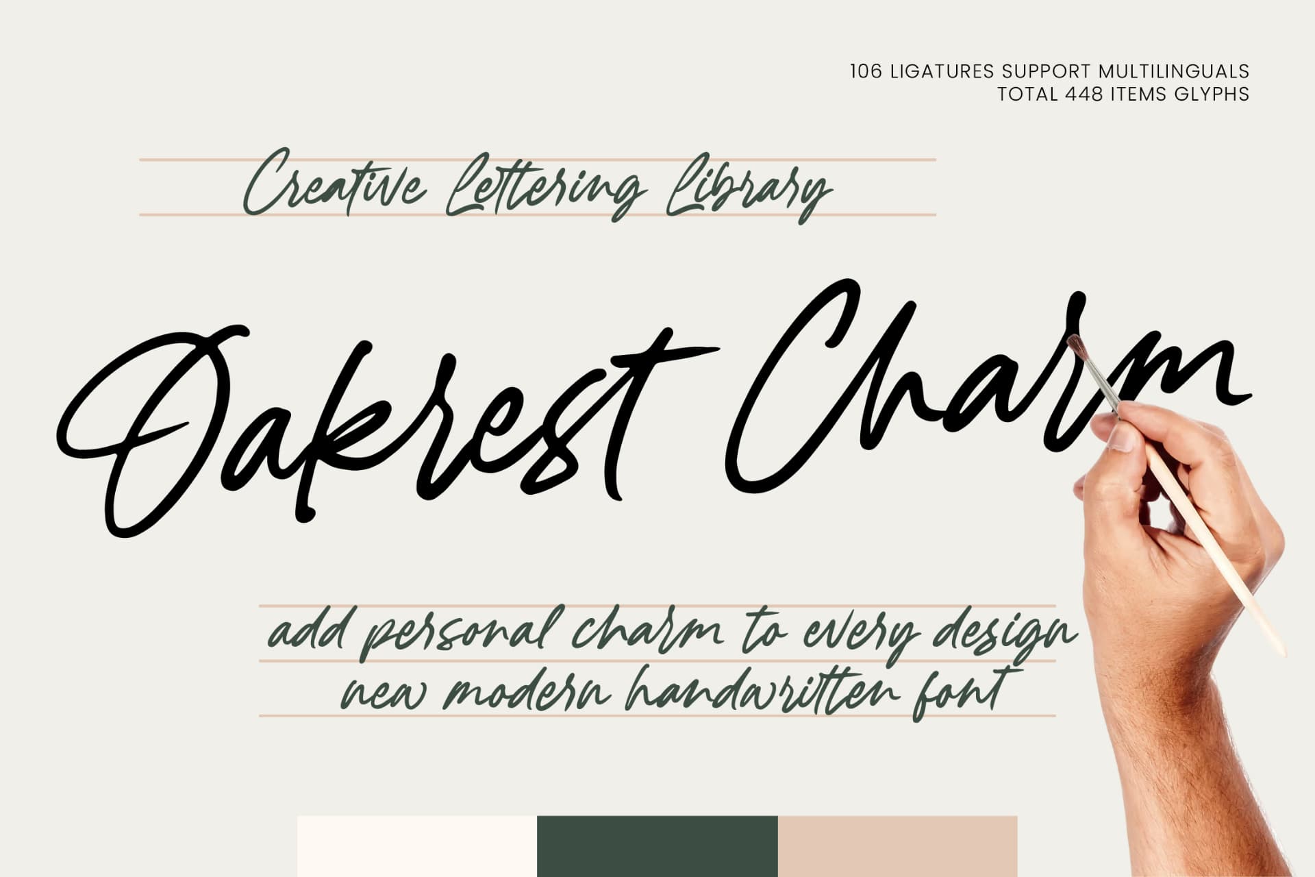 Preview of Oakrest Charm - Modern Handwritten Font font