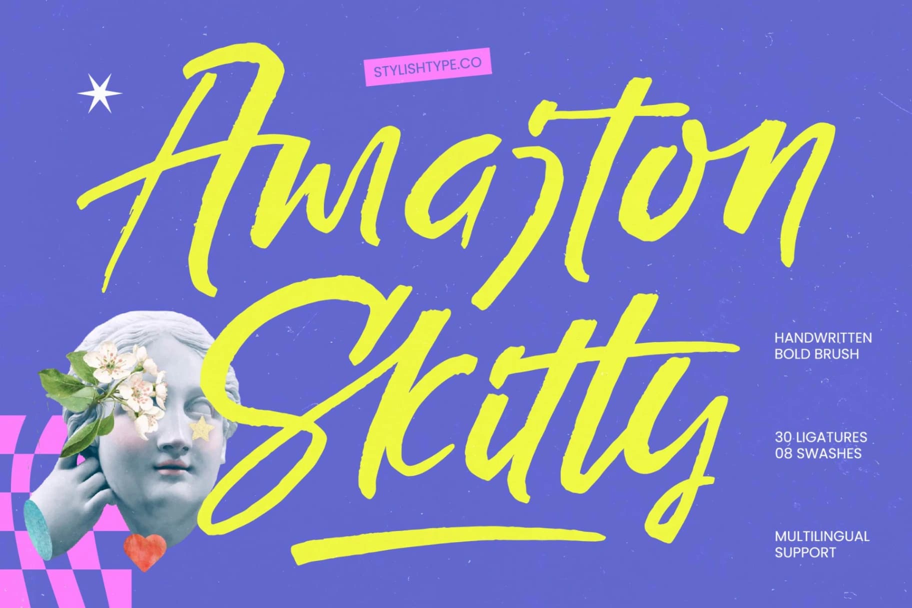 Preview of Amajton Skitty - Handwritten Bold Brush font