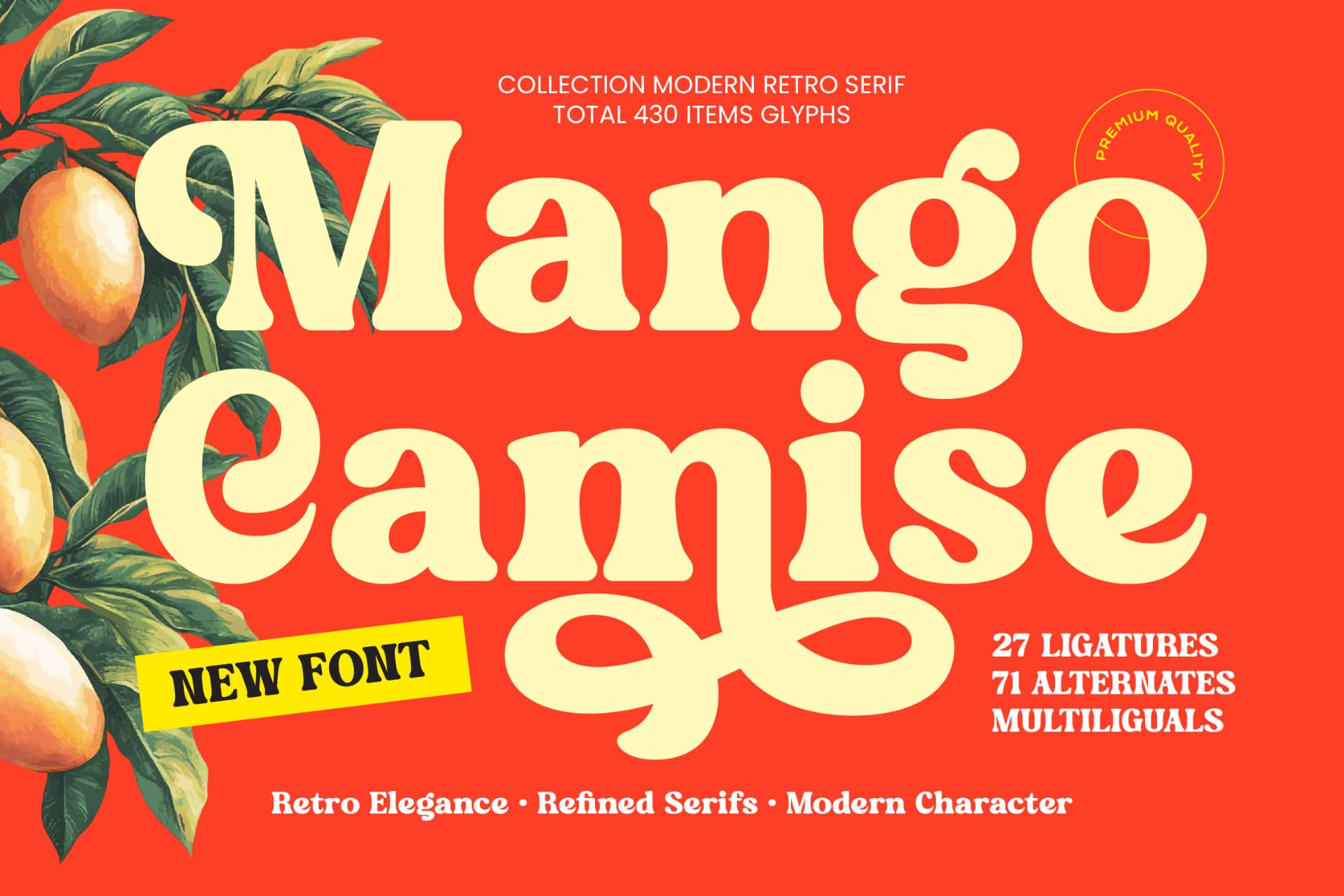 Preview of Mango Camise - Modern Retro Serif font