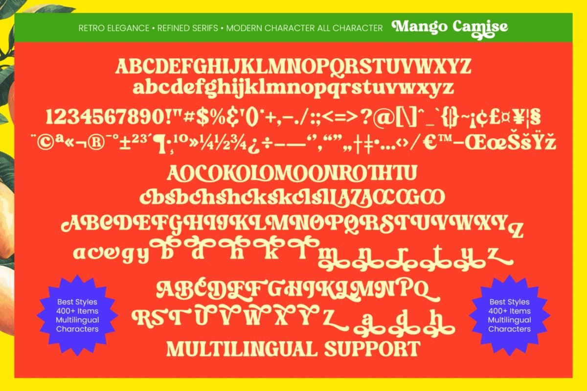 Mango Camise - Modern Retro Serif font preview 10