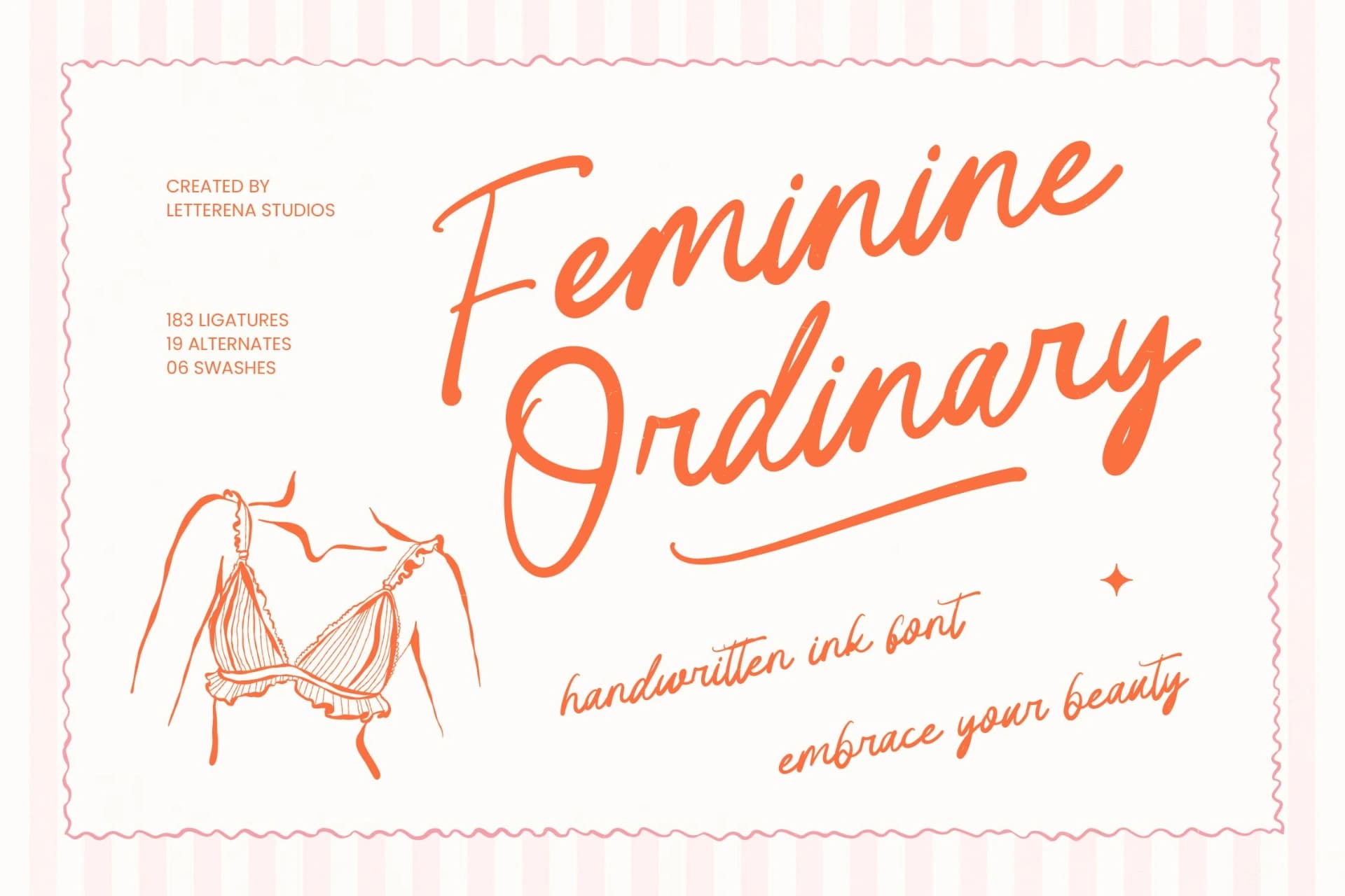 Preview 1 for Feminine Ordinary - Handwritten Ink Font