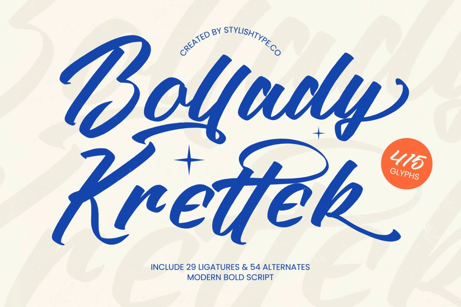 Preview 1 for Bollady Krettek - Modern Bold Script