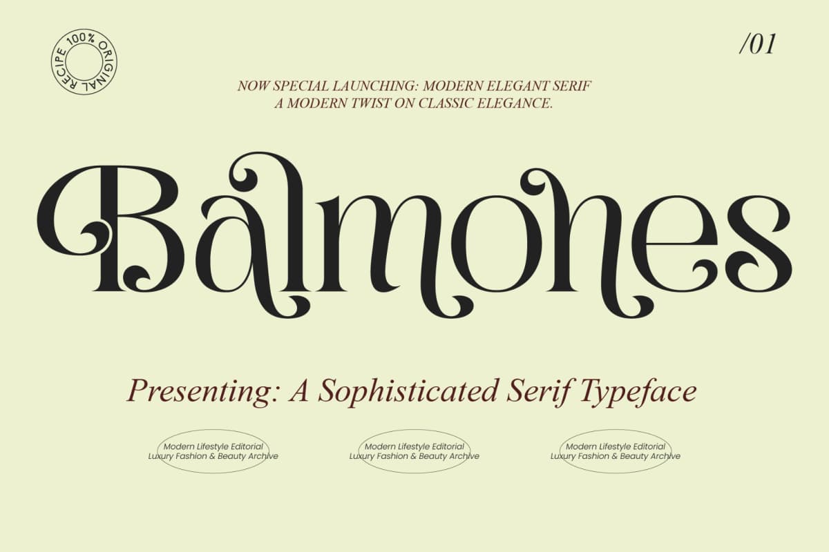 Balmones - Modern Elegant Serif font preview
