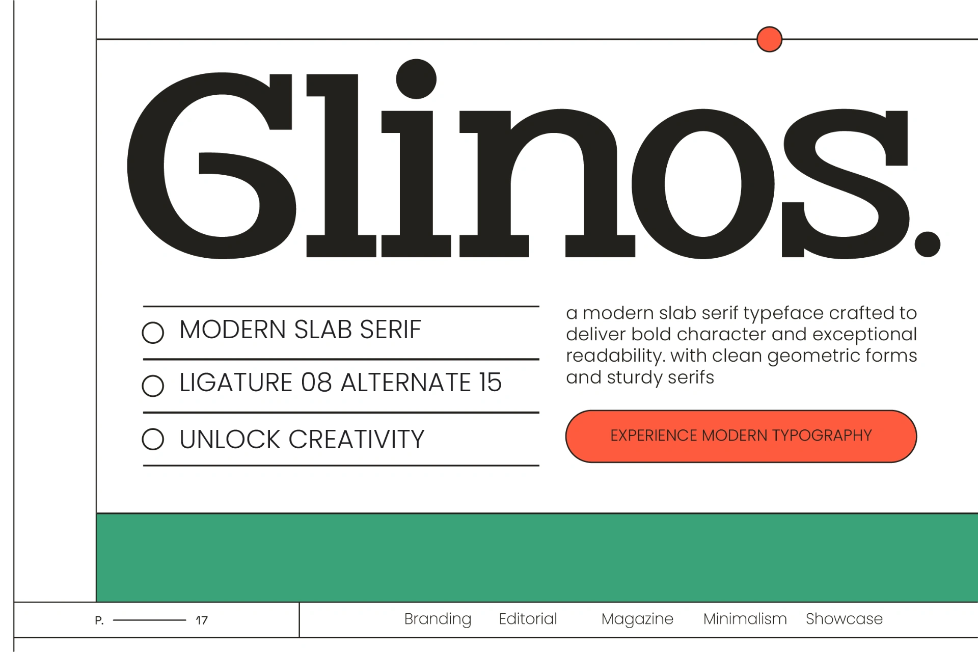 Preview of Glinos - Modern Slab Serif font