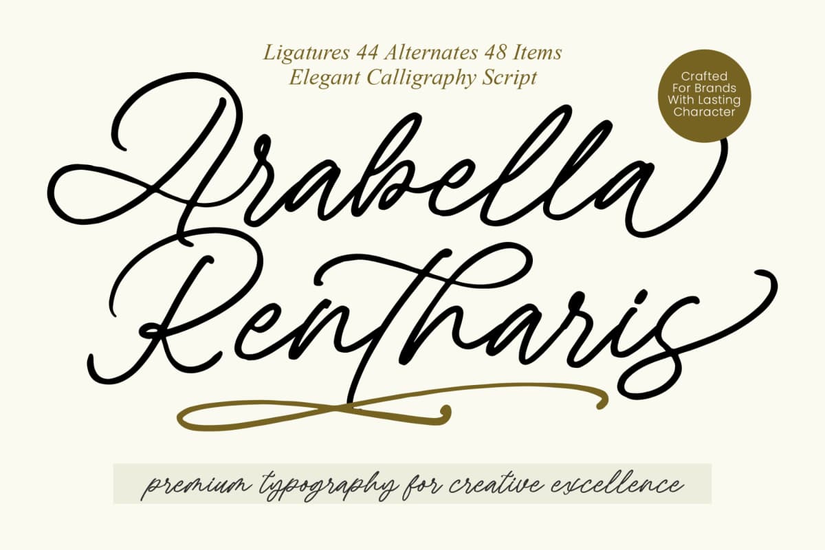 Preview of Arabella Rentharis - Elegant Calligraphy Script font
