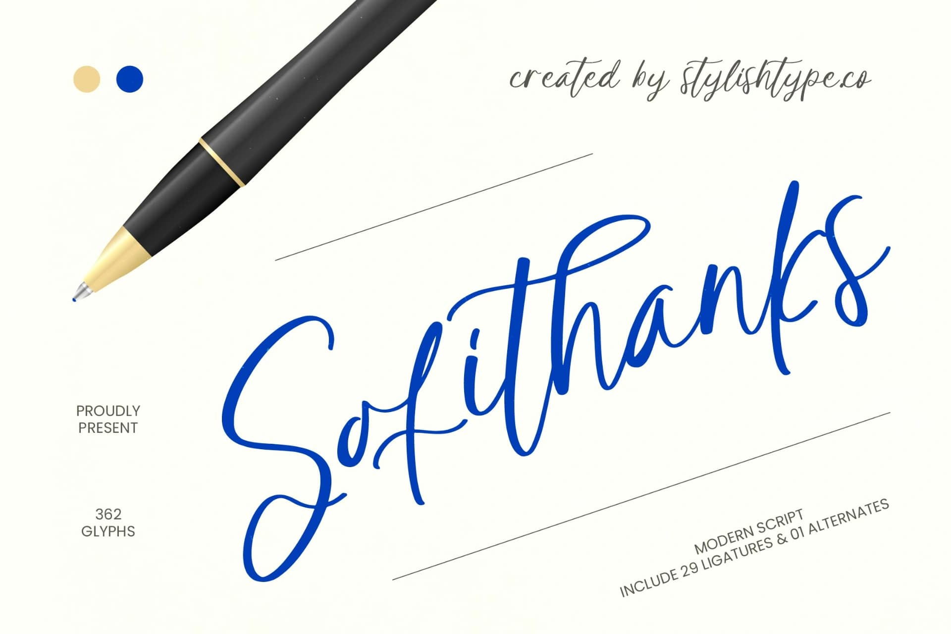 Preview 1 for Sofithanks - Modern Script Font