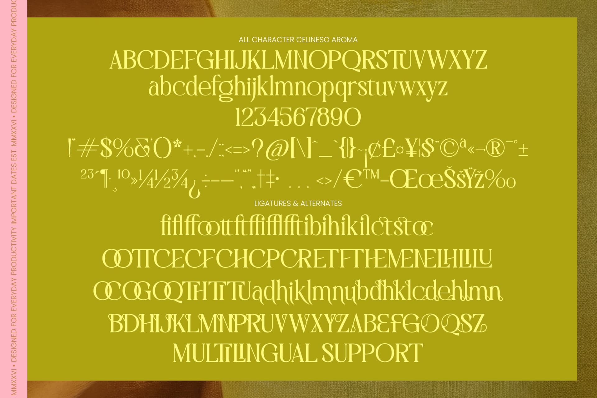 Preview 10 for Celineso Aroma - Elegant Serif
