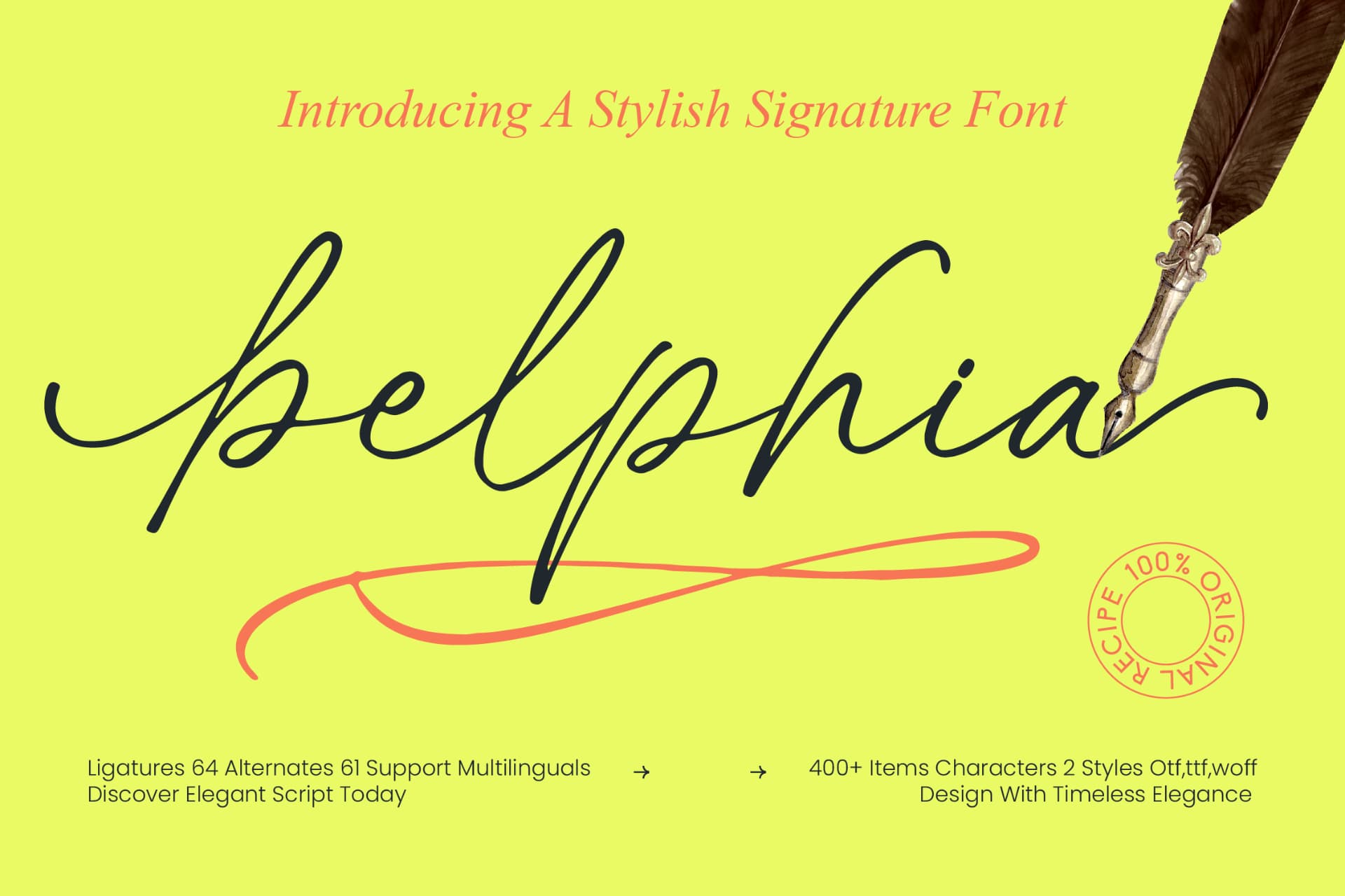 Preview of Belphia - Stylish Signature Font font