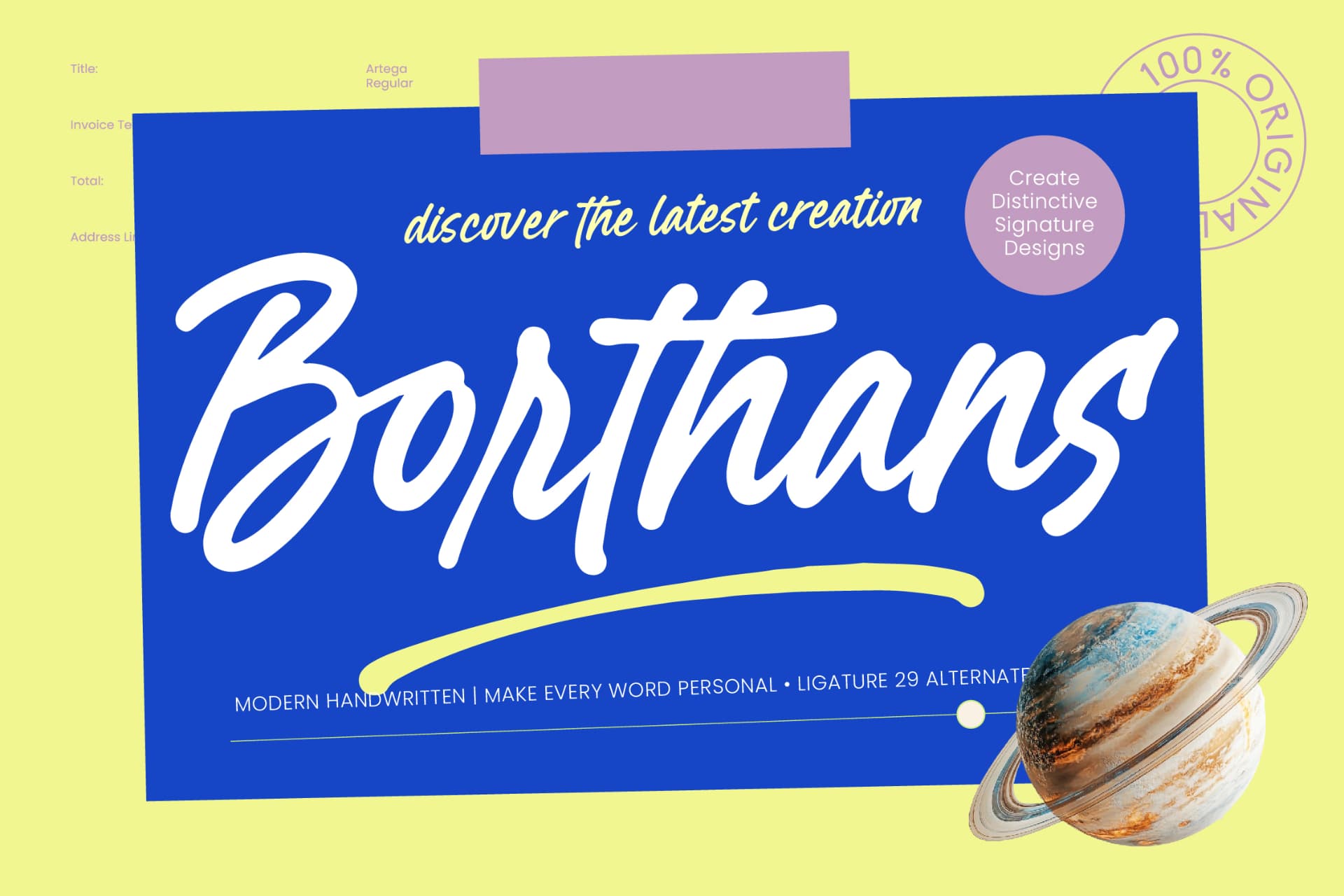 Preview of Borthans - Modern Handwritten Font font