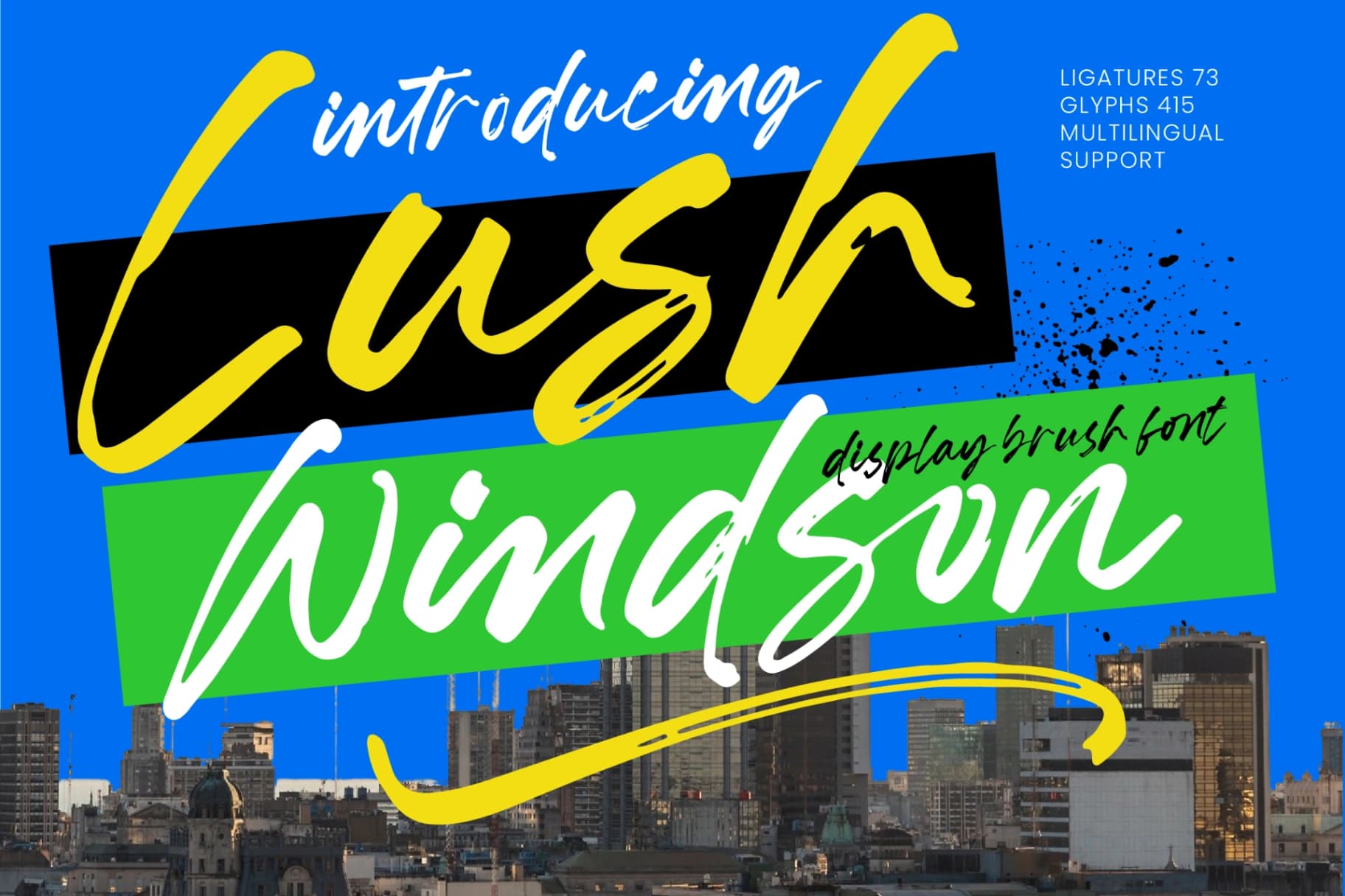 Preview of Lush Windson - Display Brush Font font