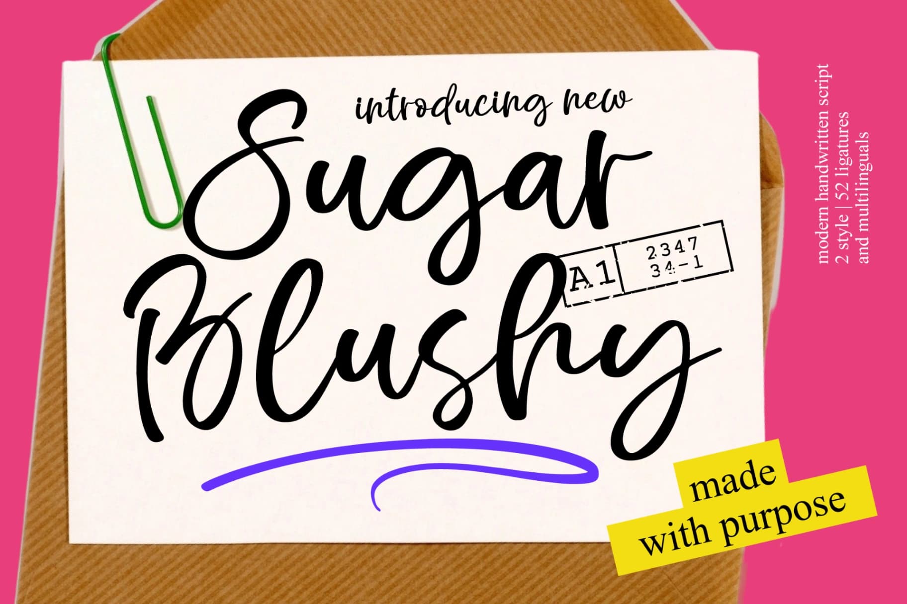 Preview of Sugar Blushy - Modern Handwritten Script font