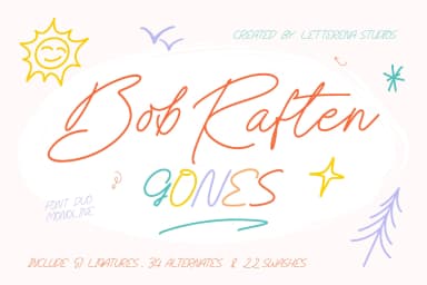 Bob Raften Gones - Font Duo Monoline