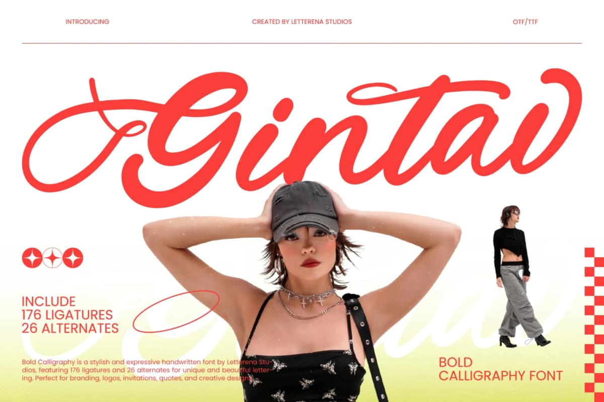 Preview of Gintav - Bold Calligraphy Font font