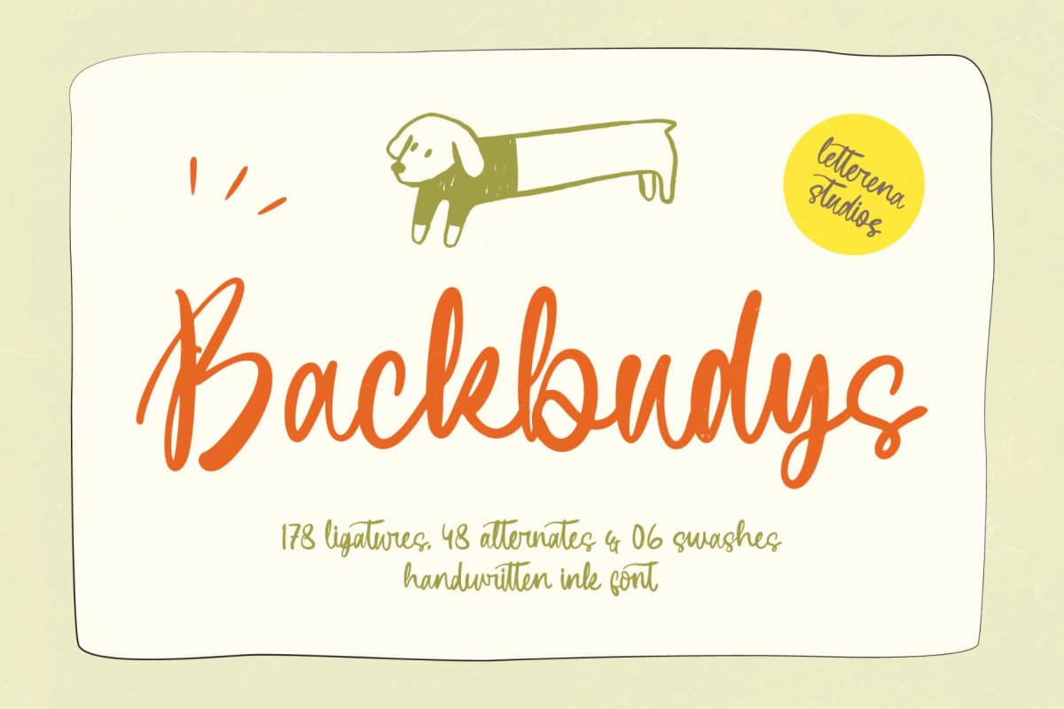 Backbudys - Handwritten Ink Font font preview 1