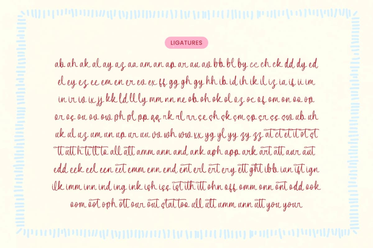 Sweet Fruity - Aesthetic Handwritten font preview 8