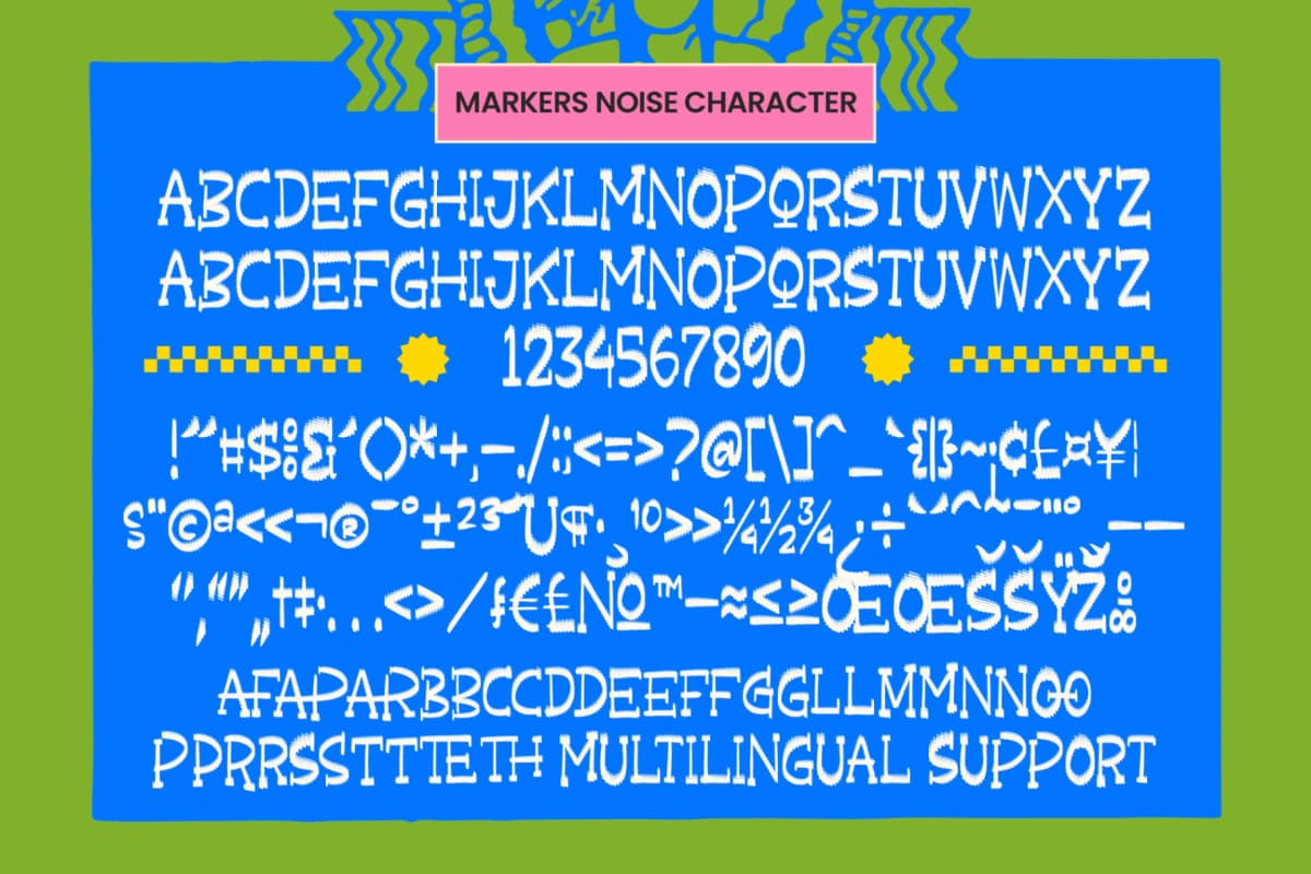 Markers Noise - Handwritten Rough Marker font preview 10