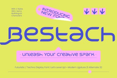 Bestach - Futuristic Techno Display Sans