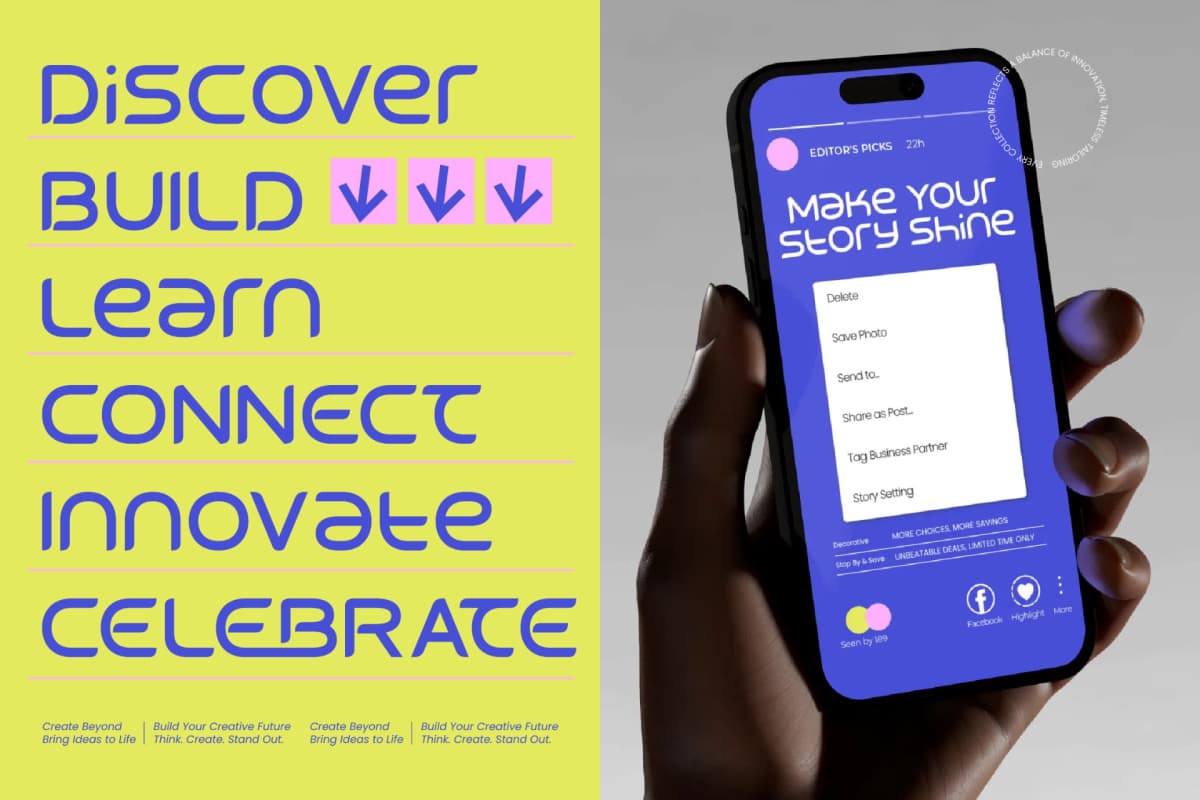 Bestach - Futuristic Techno Display Sans font preview 7