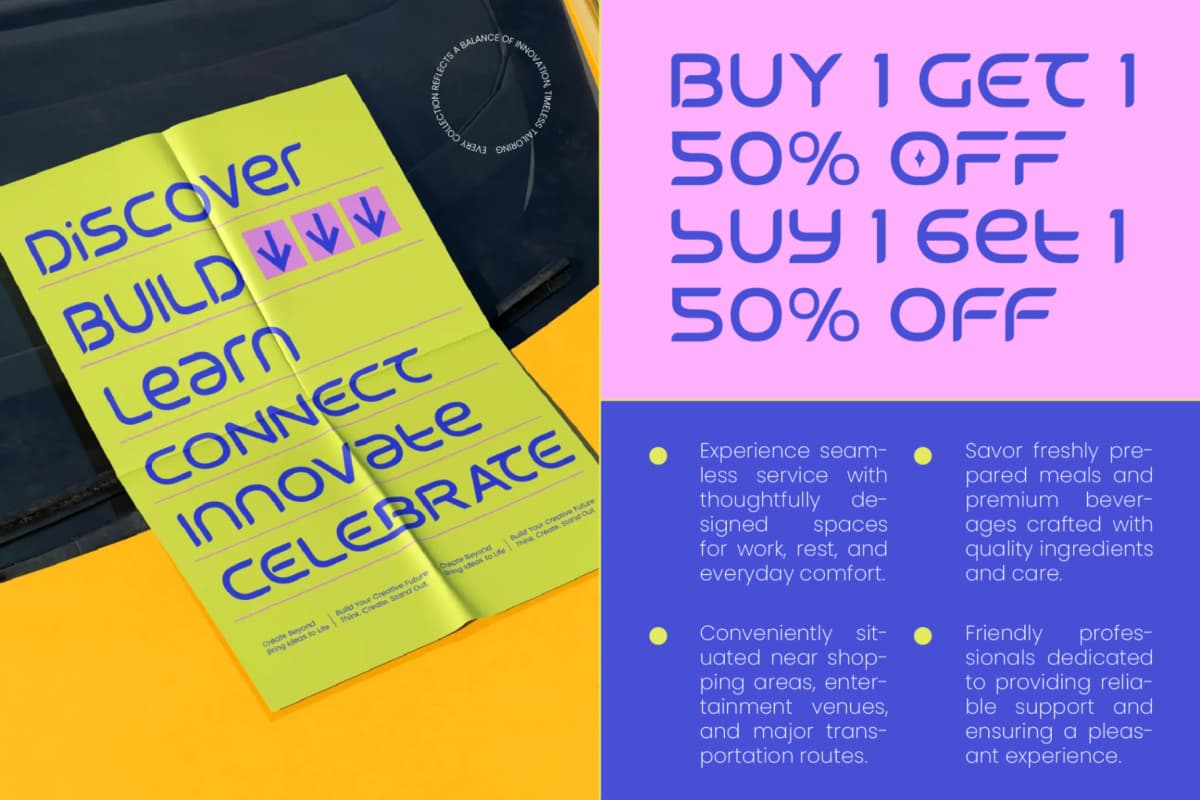 Bestach - Futuristic Techno Display Sans font preview 2