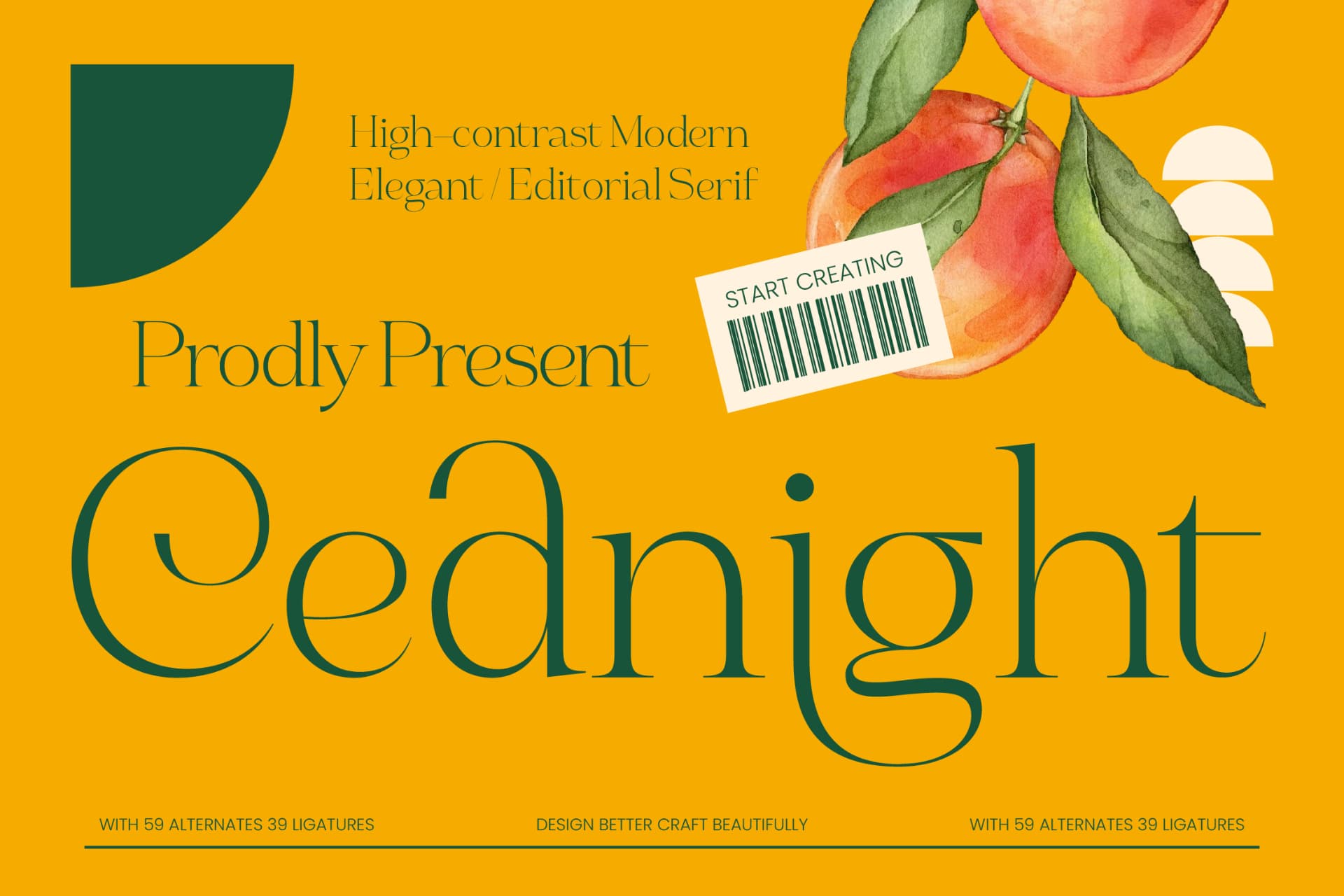 Preview of Cednight - High-Contrast Modern Serif font