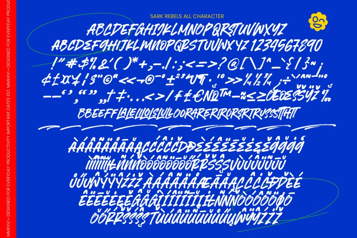 Sark Rebels - Display Brush Font font preview 10