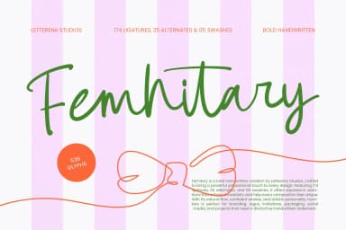 Femhitary - Bold Handwritten Font