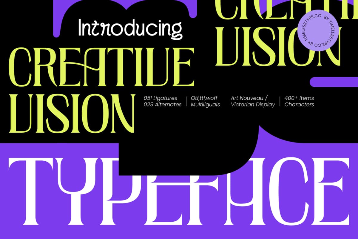 Creative Vision – Art Nouveau & Victorian Display font preview