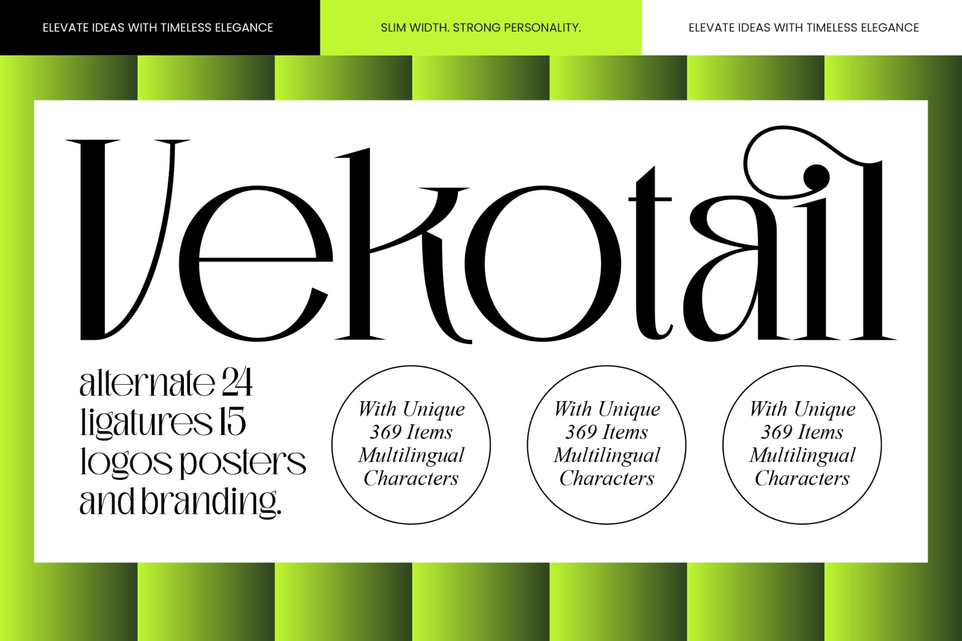 Preview of Vekotail – Modern Display Serif font