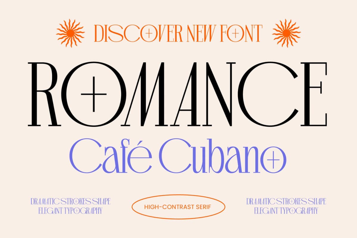 Preview 1 for Romance Cubano – High-Contrast Serif