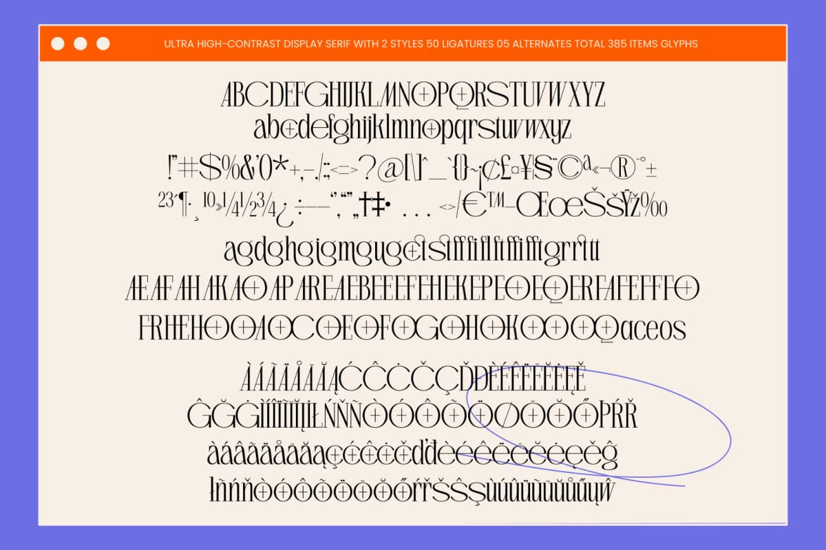 Preview 10 for Romance Cubano – High-Contrast Serif