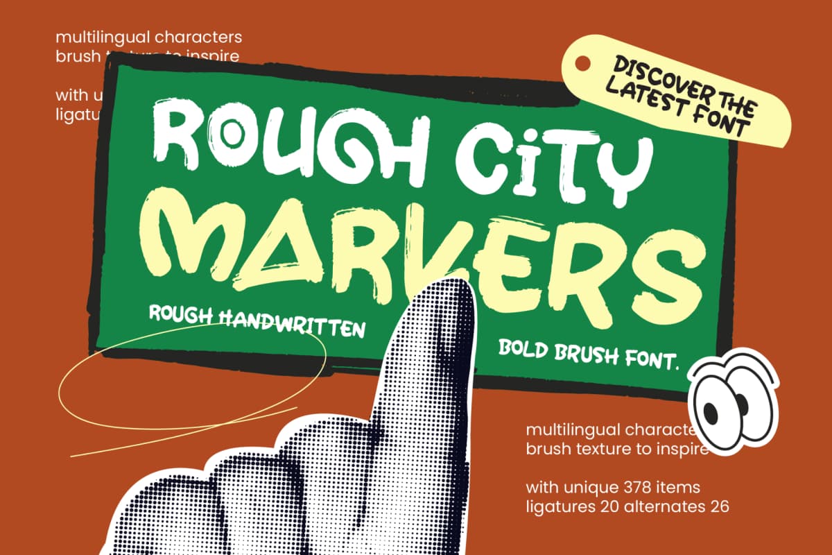 Preview of Rough City Markers - Bold Brush Font font