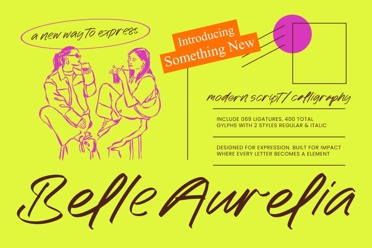 Preview of Belle Aurelia - Modern Script Calligraphy font
