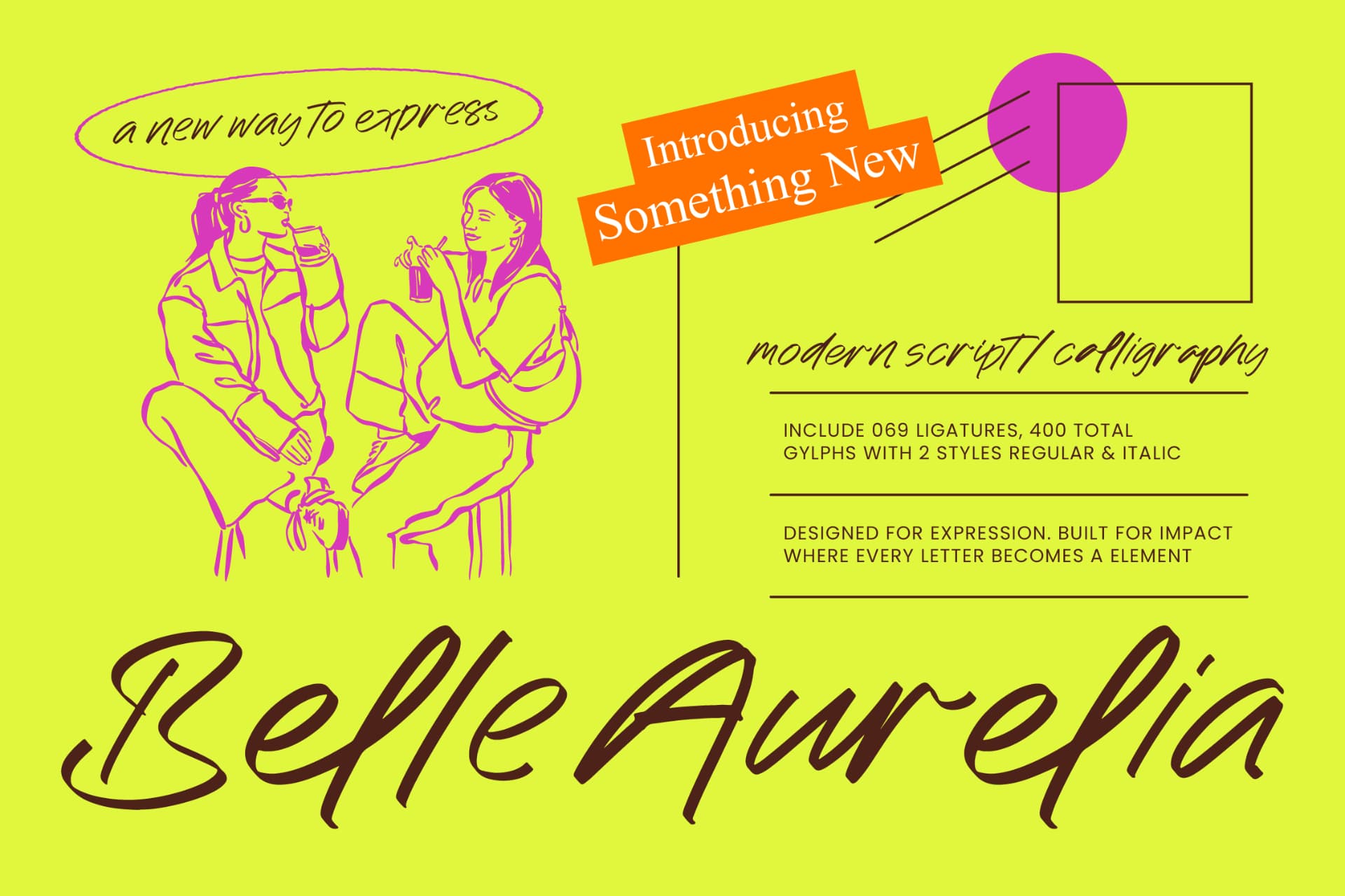 Preview of Belle Aurelia - Modern Script Calligraphy font