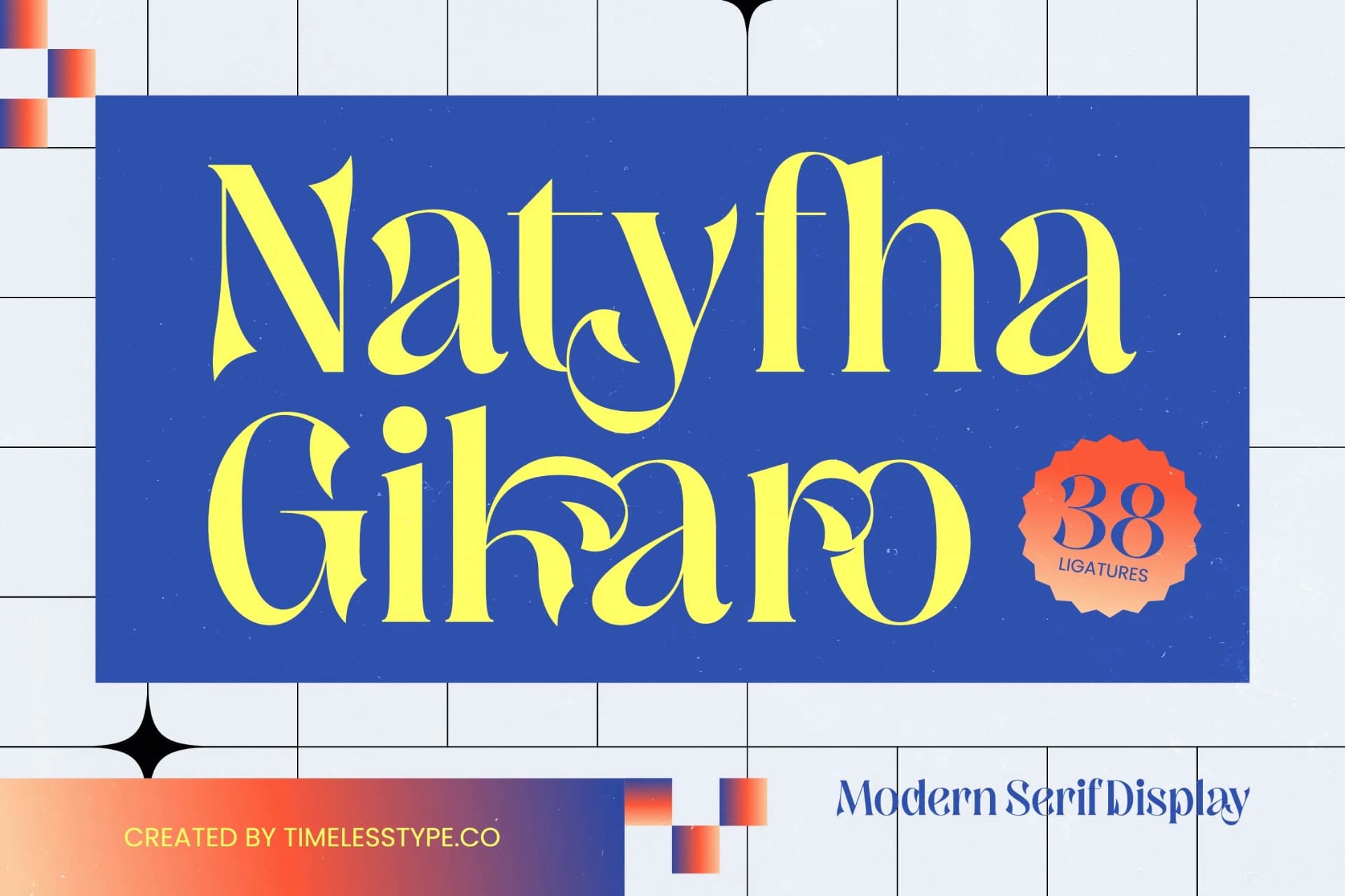 Preview of Natyfha Gikaro – Modern Serif Display font