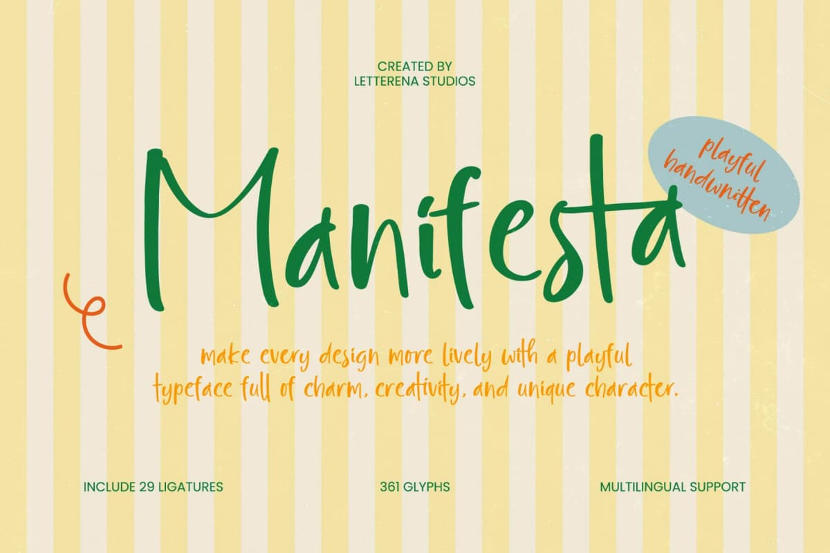 Preview of Manifesta - Playful Handwritten font
