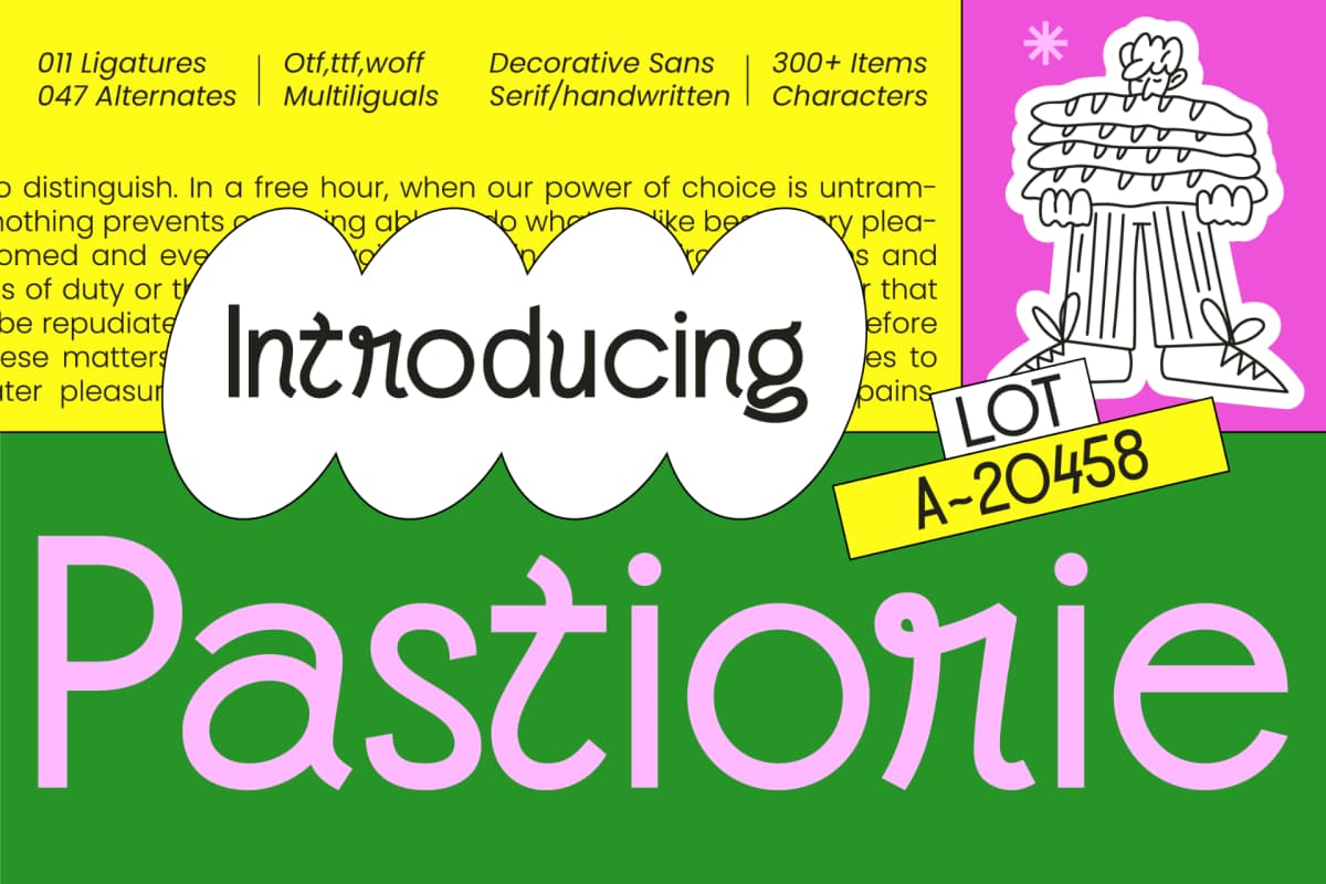 Pastiorie – Decorative Sans Serif font preview