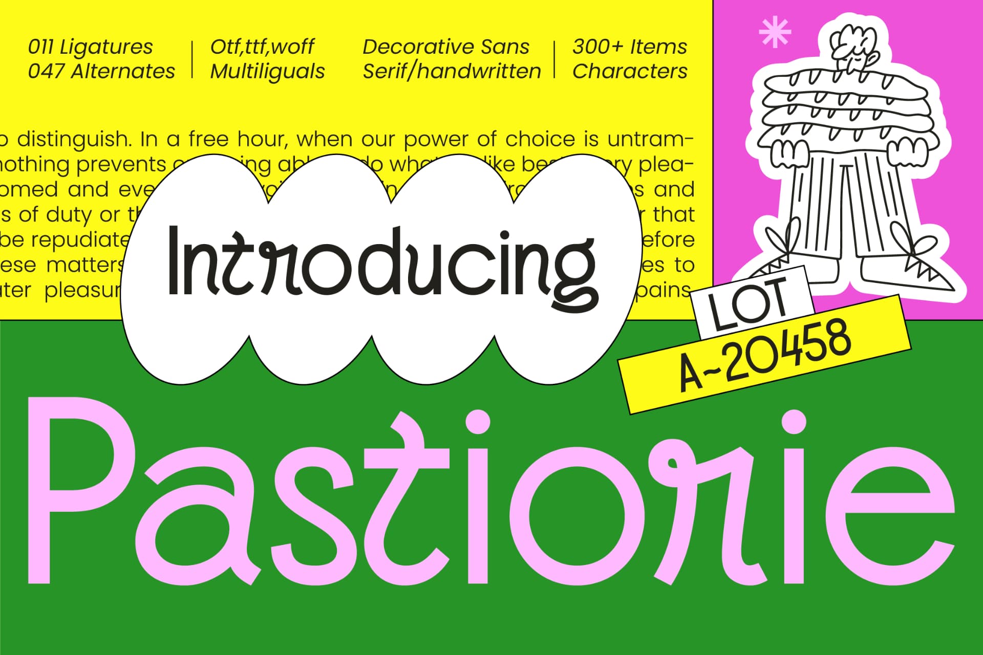 Preview of Pastiorie – Decorative Sans Serif font