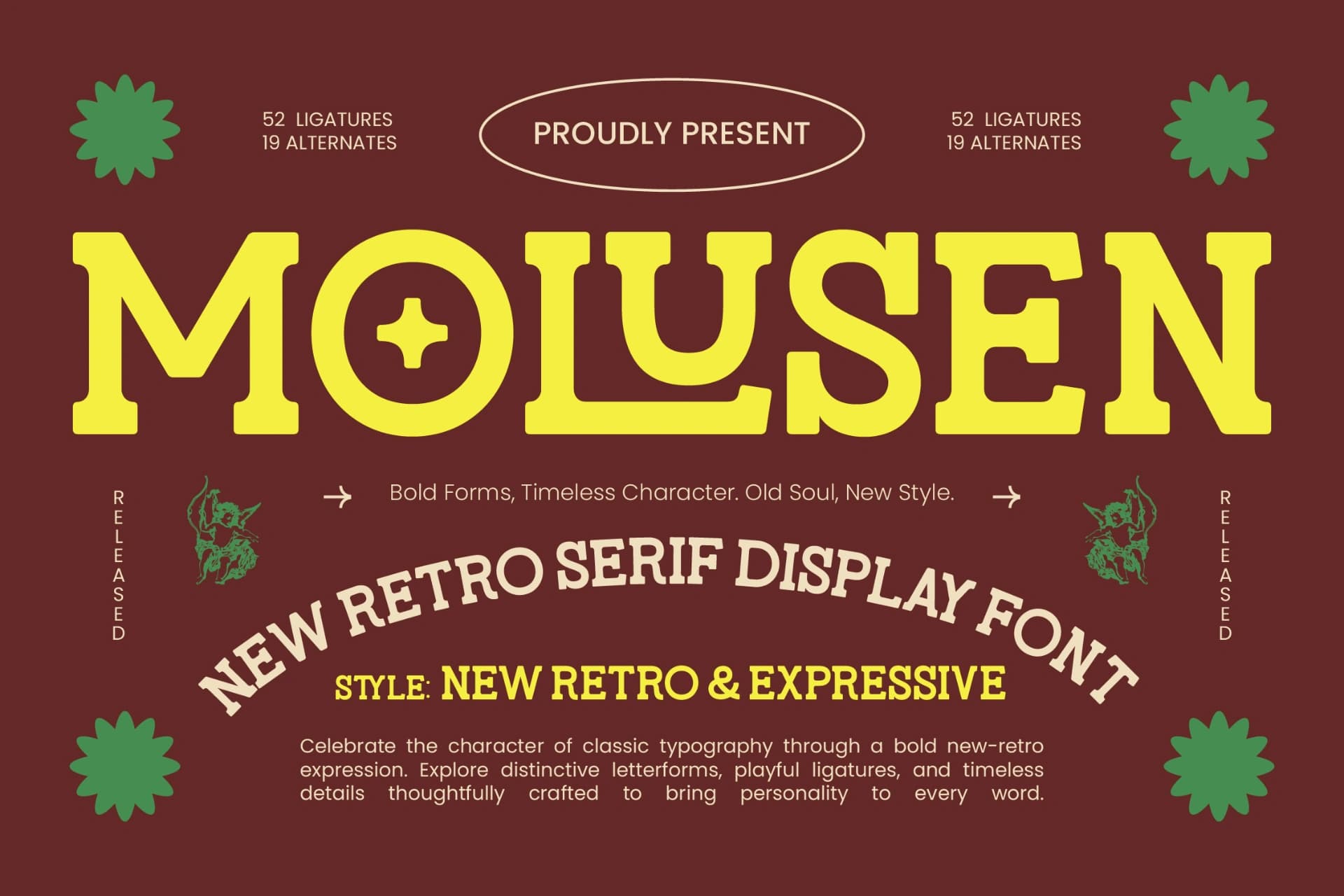 Preview of Molusen – New Retro Serif Display Font font