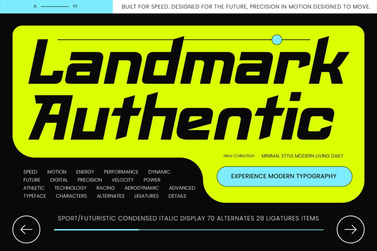 Preview of Landmark Authentic – Experience Modern Typography font